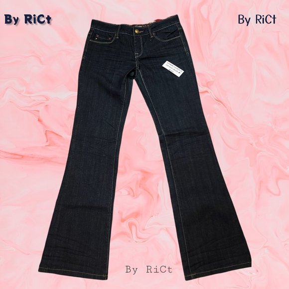Vigoss Bootcut Women's Jeans Size 28x33 Stretch Blue Denim Flap Pockets Low Rise - Picture 1 of 12